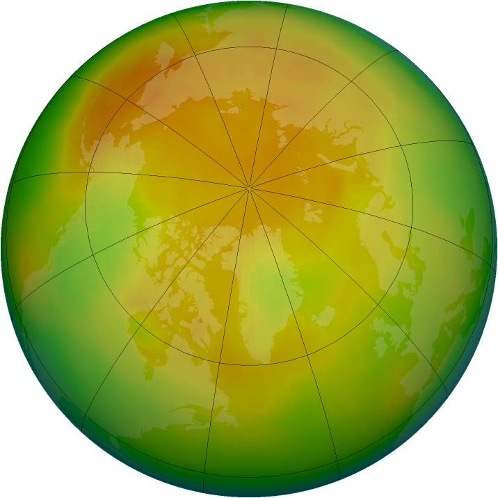 Arctic ozone map for May 1998
